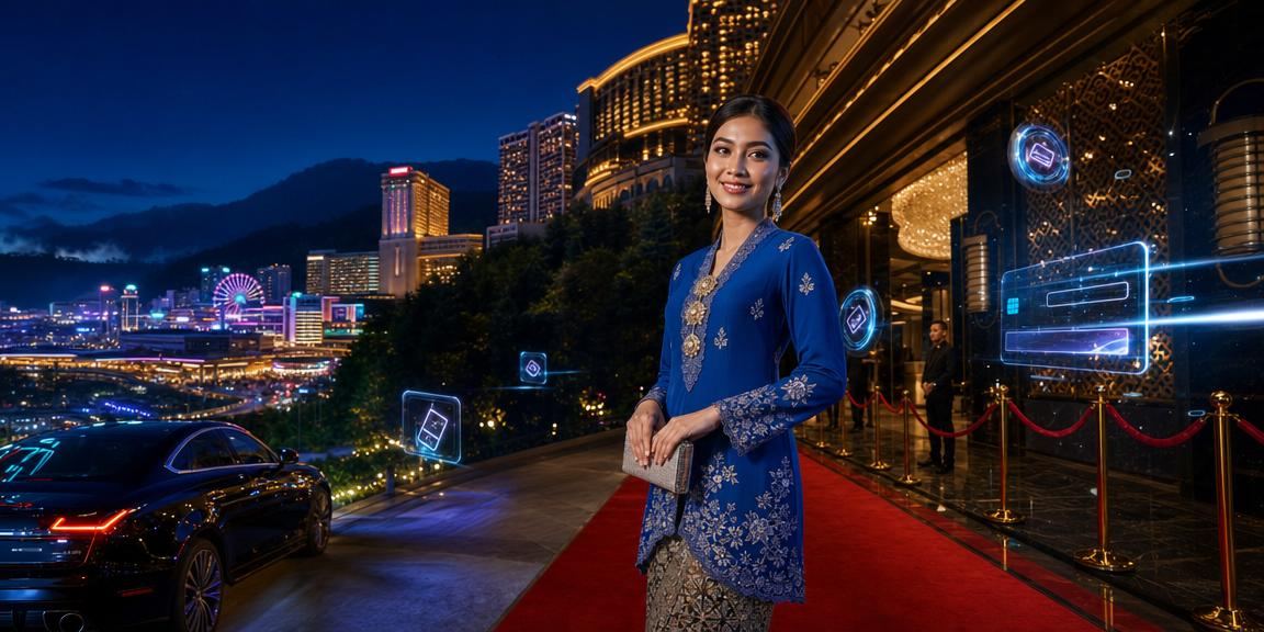 Pemain loteri Malaysia bersiap dengan pakaian tradisional di Genting Highlands